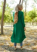 Tesettür giyim YEŞİL T 287 Hewes Line Pilise Detaylı Tunik