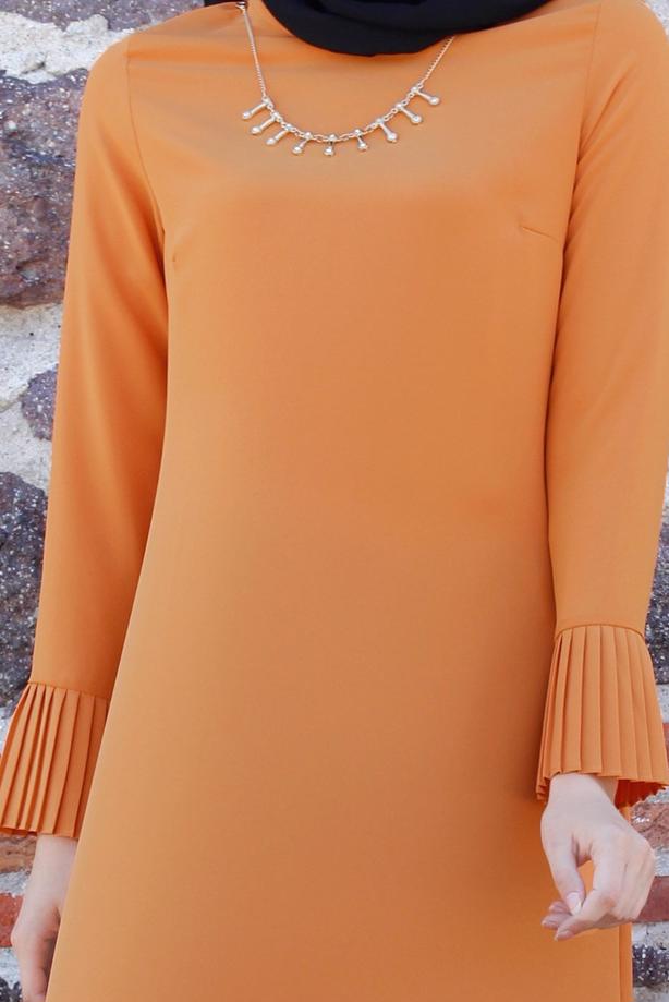 Tesettür giyim  T 287 Hewes Line Pilise Detaylı Tunik - TRENDTESETTÜR