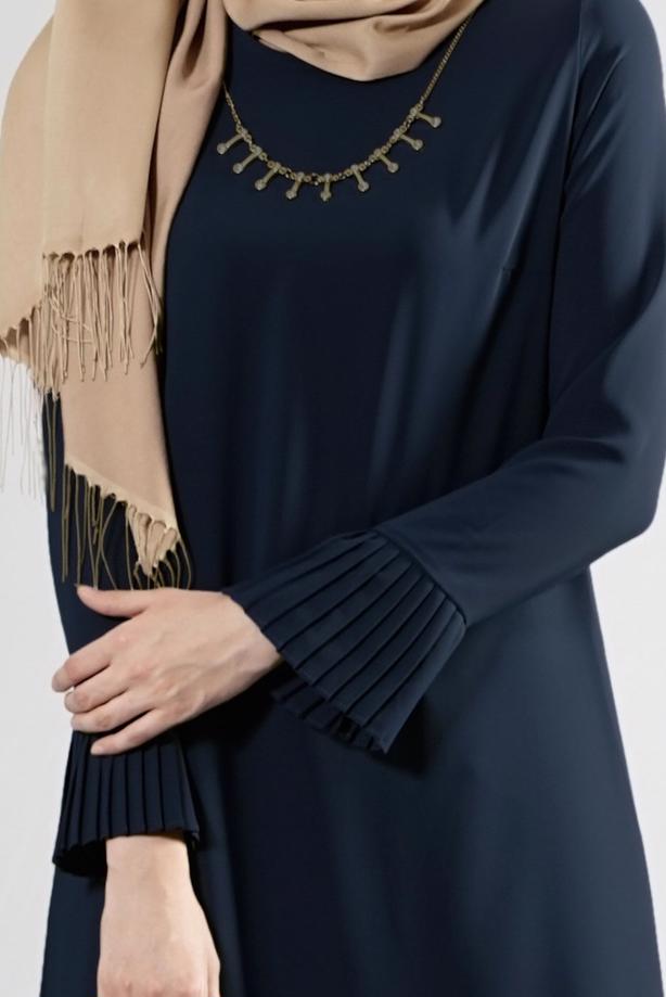 Tesettür giyim  T 287 Hewes Line Pilise Detaylı Tunik - TRENDTESETTÜR