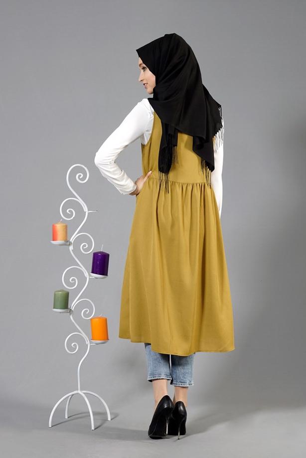 Tesettür giyim  T 310 Hewes Line Klipsli Yelek - TRENDTESETTÜR