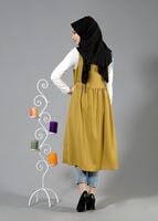 Tesettür giyim TURUNCU T 310 Hewes Line Klipsli Yelek