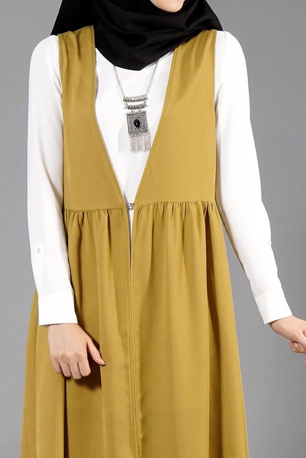 Tesettür giyim  T 310 Hewes Line Klipsli Yelek - TRENDTESETTÜR