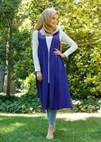 Tesettür giyim LACİVERT T 310 Hewes Line Klipsli Yelek