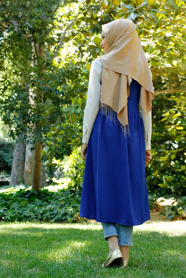 Tesettür giyim  T 310 Hewes Line Klipsli Yelek - TRENDTESETTÜR