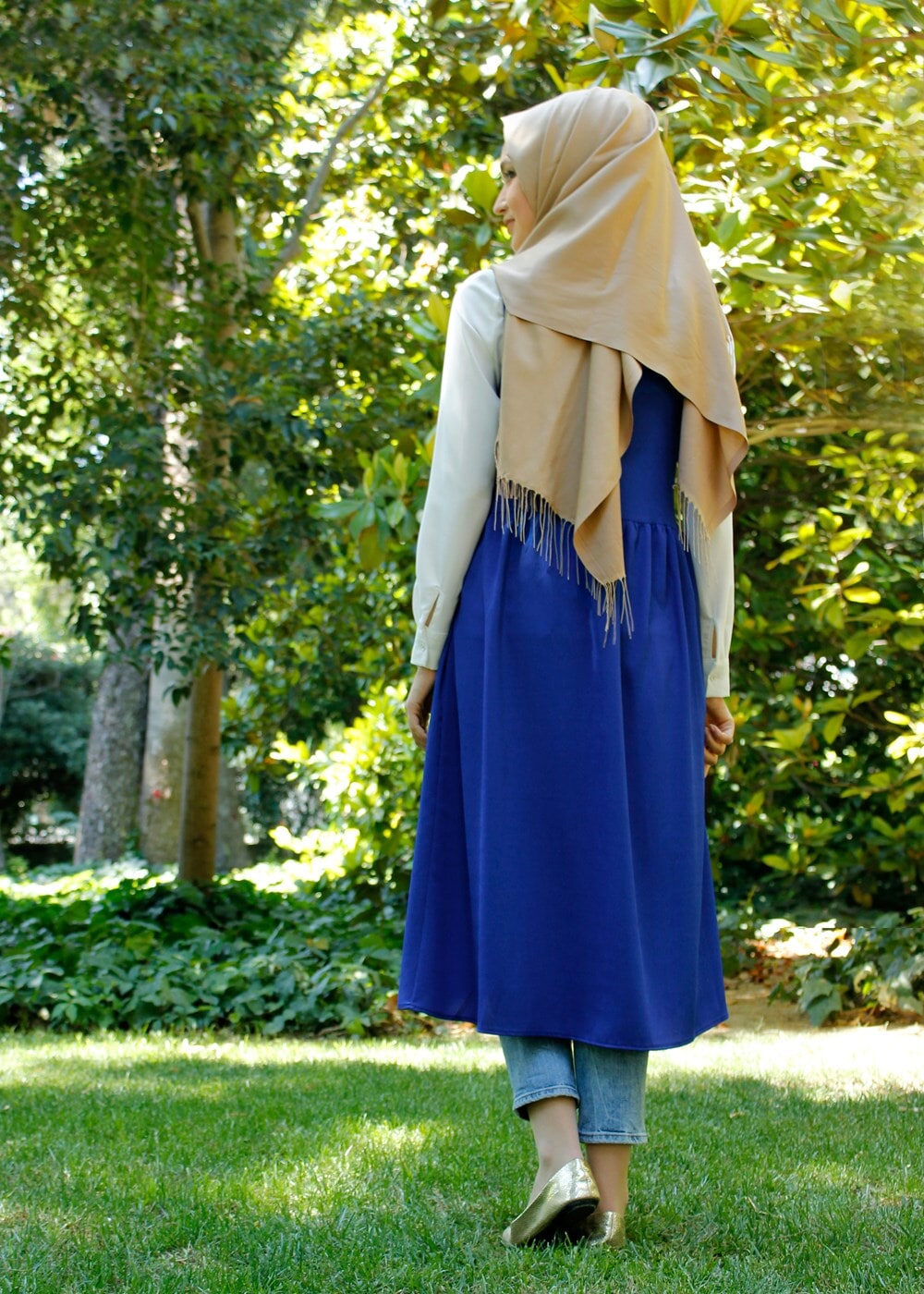 Tesettür giyim LACİVERT T 310 Hewes Line Klipsli Yelek