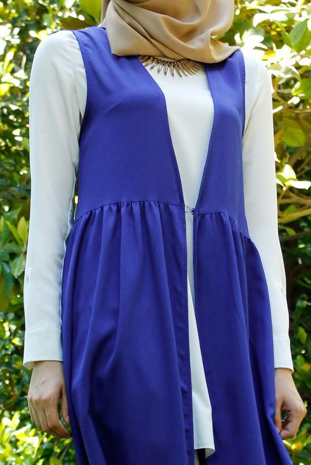 Tesettür giyim  T 310 Hewes Line Klipsli Yelek - TRENDTESETTÜR