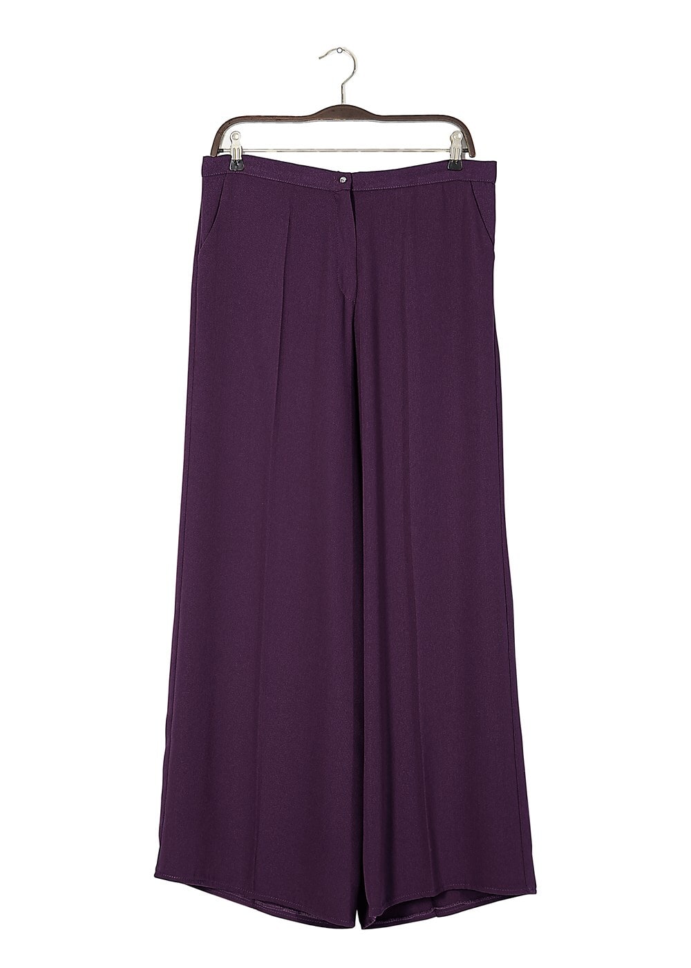 Tesettür giyim MOR BOL PAÇA CEPLİ PANTOLON 602 