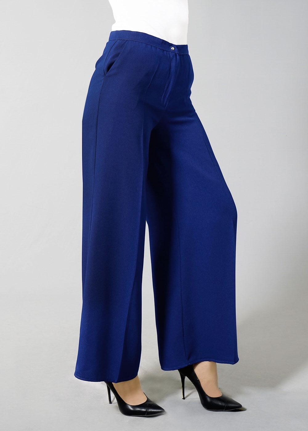 Tesettür giyim LACİVERT BOL PAÇA CEPLİ PANTOLON 602 