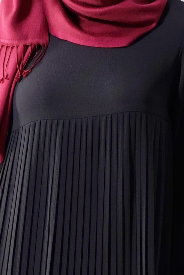 Tesettür giyim  T 804 Hewes Line-Boydan Piliseli Tunik - TRENDTESETTÜR