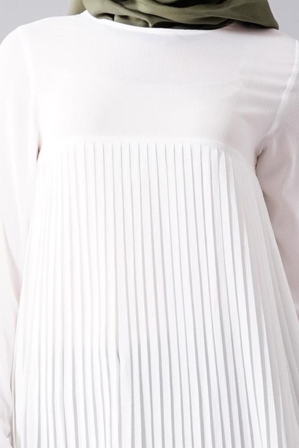 Tesettür giyim  T 804 Hewes Line-Boydan Piliseli Tunik - TRENDTESETTÜR