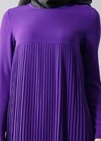 Tesettür giyim MOR T 804 Hewes Line-Boydan Piliseli Tunik