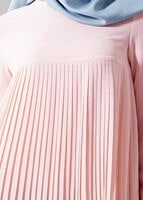 Tesettür giyim PUDRA T 804 Hewes Line-Boydan Piliseli Tunik