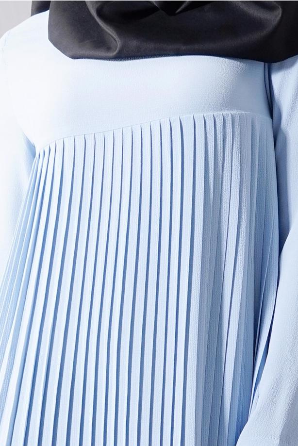 Tesettür giyim  T 804 Hewes Line-Boydan Piliseli Tunik - TRENDTESETTÜR