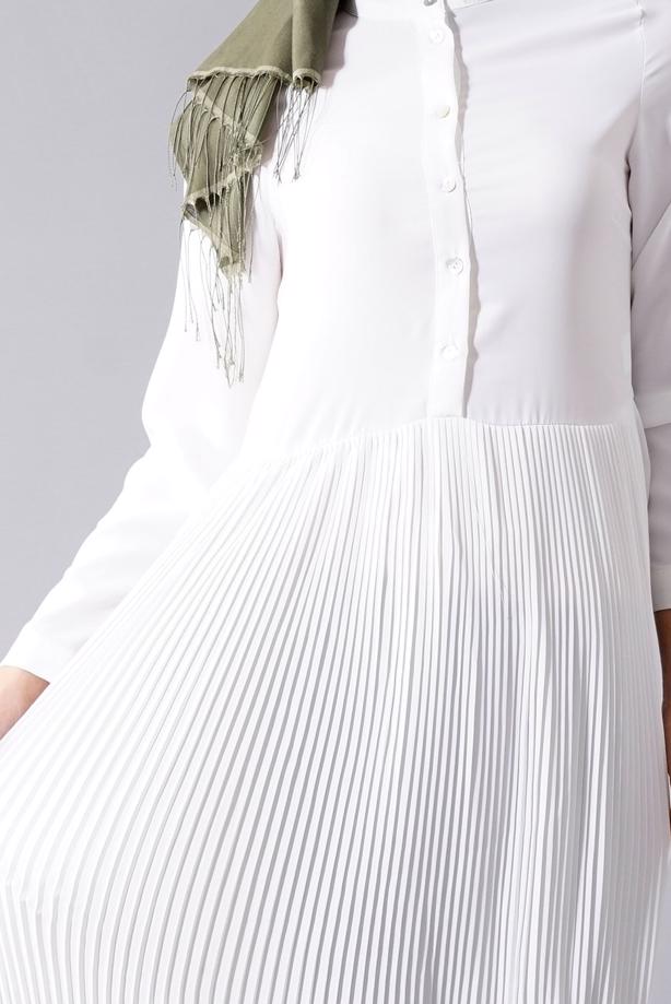 Tesettür giyim  T 815 Hewes Line- Piliseli Tesettür Tunik - TRENDTESETTÜR