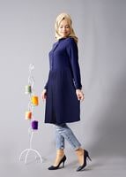 Tesettür giyim LACİVERT T 815 Hewes Line- Piliseli Tesettür Tunik