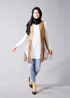 Tesettür giyim TABA T 9281 Hewes Line- Lazer Kesim  Püsküllü Yelek