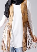 Tesettür giyim TABA T 9281 Hewes Line- Lazer Kesim  Püsküllü Yelek