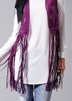 Tesettür giyim MOR T 9281 Hewes Line- Lazer Kesim  Püsküllü Yelek