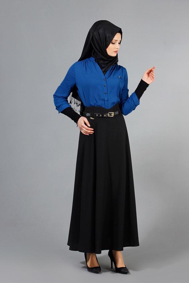 Vêtements hijab  T 1505 Hazalgül Kloş Kemerli Etek - TRENDTESETTÜR