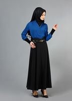 Vêtements hijab NOIR T 1505 Hazalgül Kloş Kemerli Etek