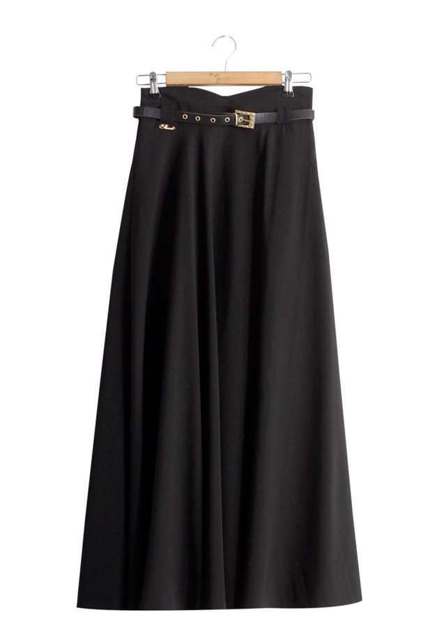 Vêtements hijab  T 1505 Hazalgül Kloş Kemerli Etek - TRENDTESETTÜR