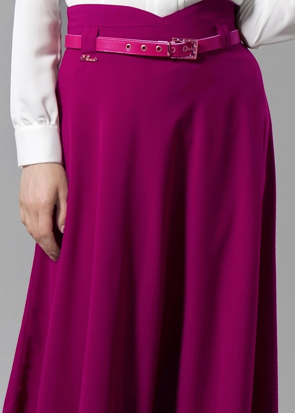 Vêtements hijab FUCHSIA T 1505 Hazalgül Kloş Kemerli Etek