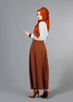 Vêtements hijab TABA T 1505 Hazalgül Kloş Kemerli Etek