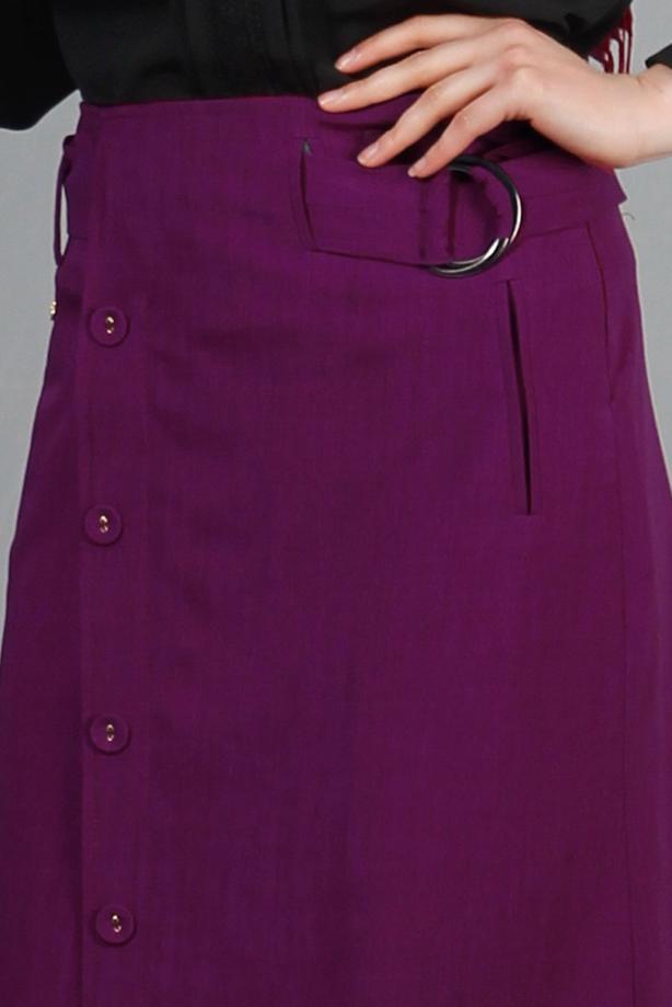 Vêtements hijab  T 1978 Hazalgül Düğme Detaylı Kemerli Etek - TRENDTESETTÜR