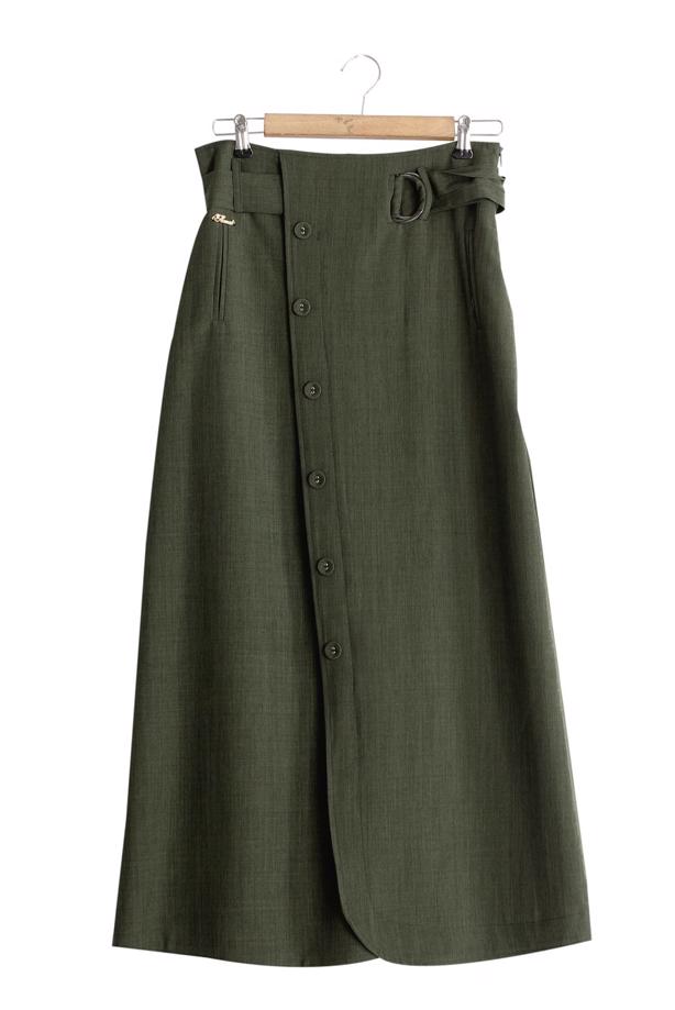 Vêtements hijab  T 1978 Hazalgül Düğme Detaylı Kemerli Etek - TRENDTESETTÜR