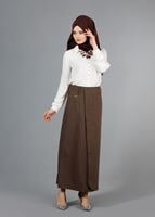 Vêtements hijab BRUN T 1978 Hazalgül Düğme Detaylı Kemerli Etek