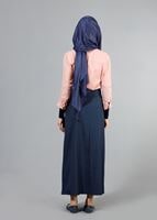 Vêtements hijab BLEU MARINE T 1978 Hazalgül Düğme Detaylı Kemerli Etek