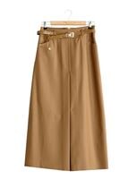 Hijab clothing ORANGE T 3523 Hazalgül Kendinden Desenli  Kemerli Etek