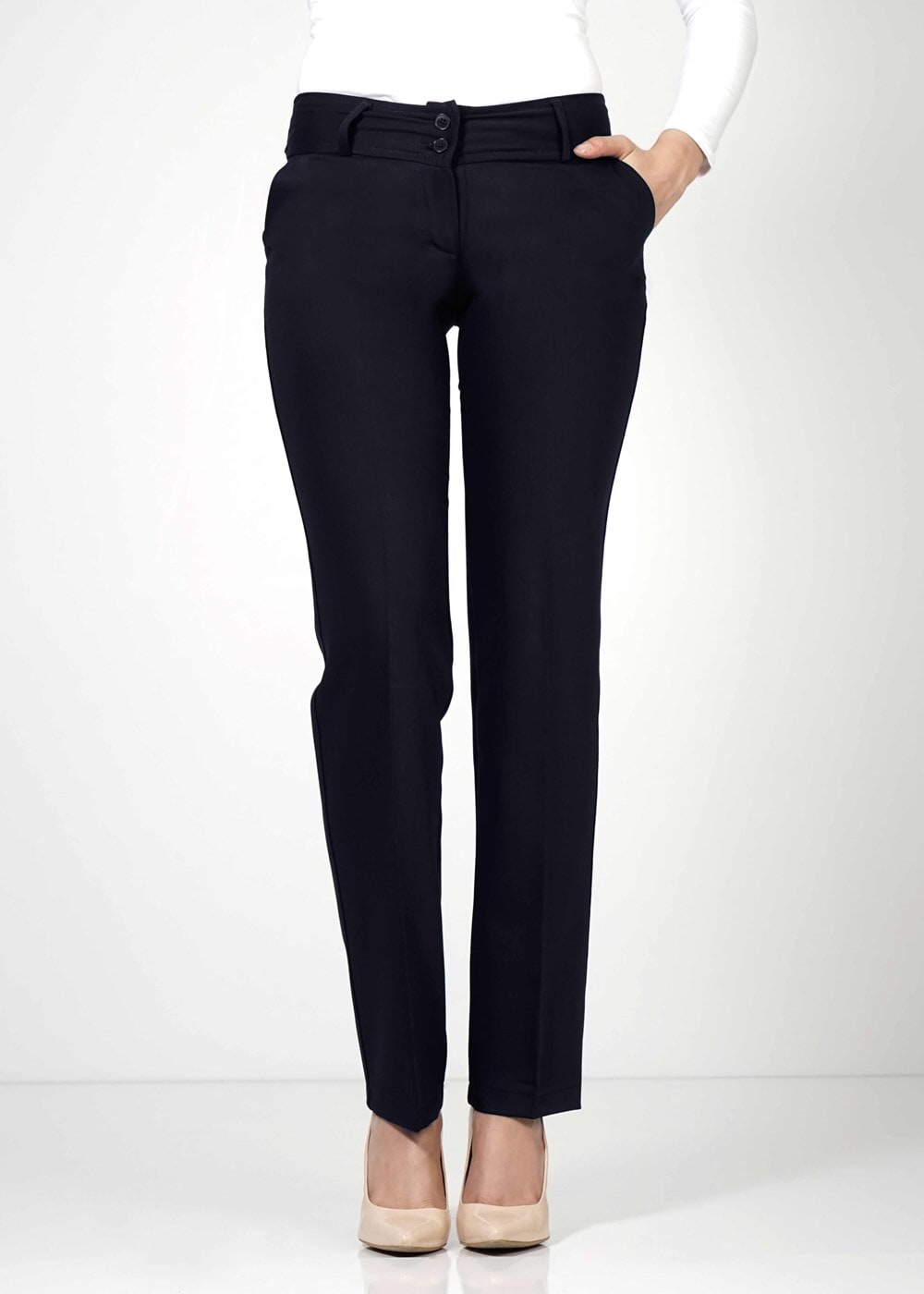 Hijab clothing NAVY BLUE T 1022 Kaside Likralı Dilli Dar Paça Pantolon