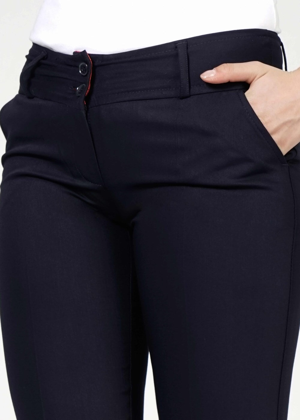 Tesettür giyim LACİVERT T 1022 Kaside Likralı Dilli Dar Paça Pantolon