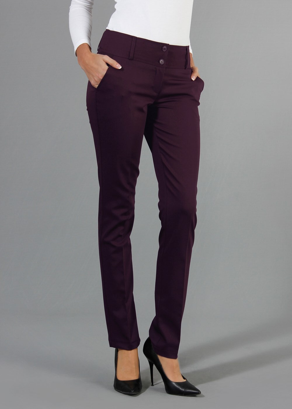 Hijab clothing CLARET RED T 1022 Kaside Likralı Dilli Dar Paça Pantolon