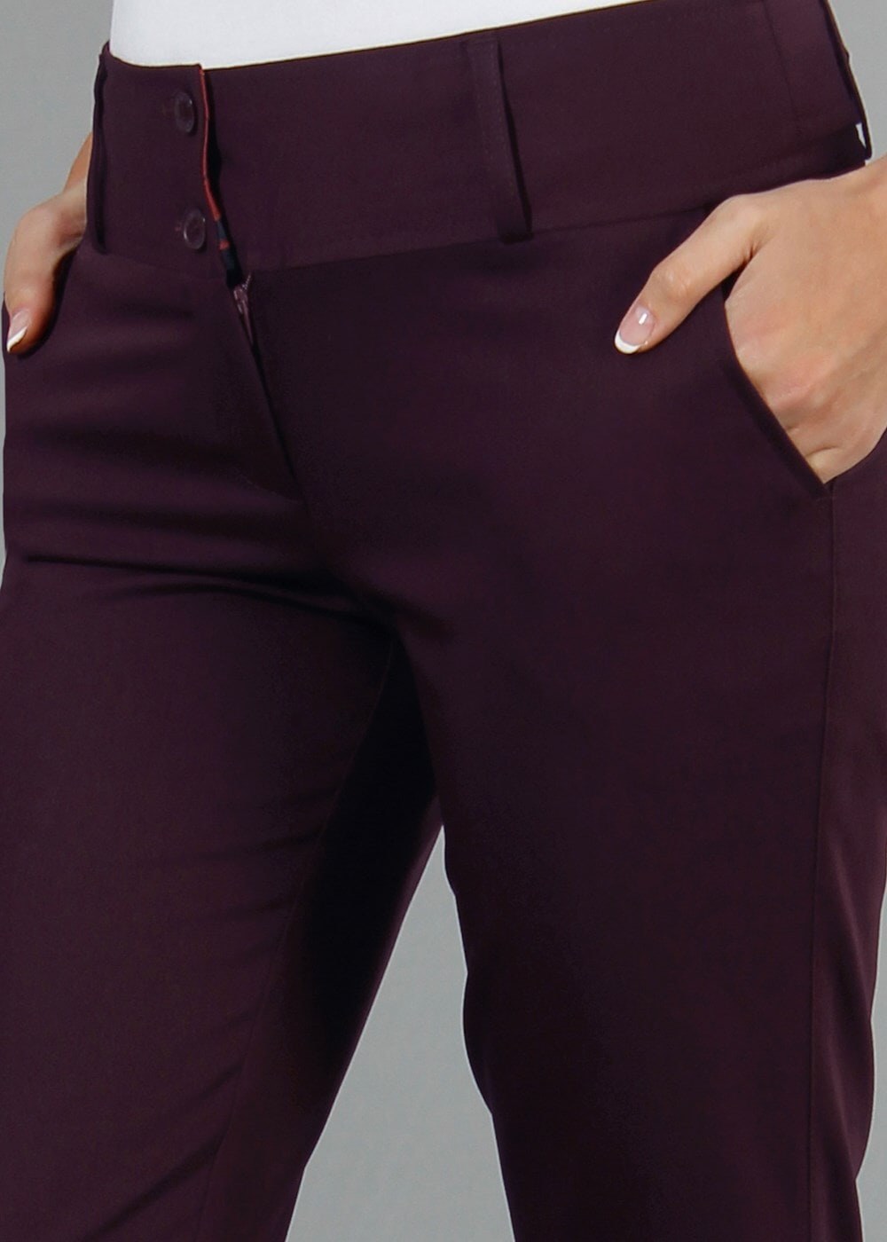 Hijab clothing CLARET RED T 1022 Kaside Likralı Dilli Dar Paça Pantolon