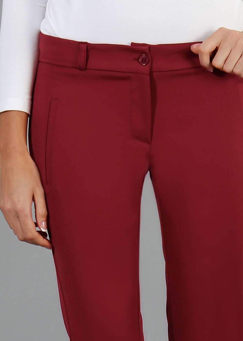 Vêtements hijab ROUGE BORDEAUX T 1276 Kaside Paça Kısmı Düğmeli Pantolon