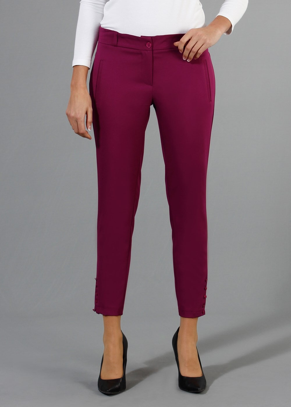 Vêtements hijab POURPRE T 1276 Kaside Paça Kısmı Düğmeli Pantolon