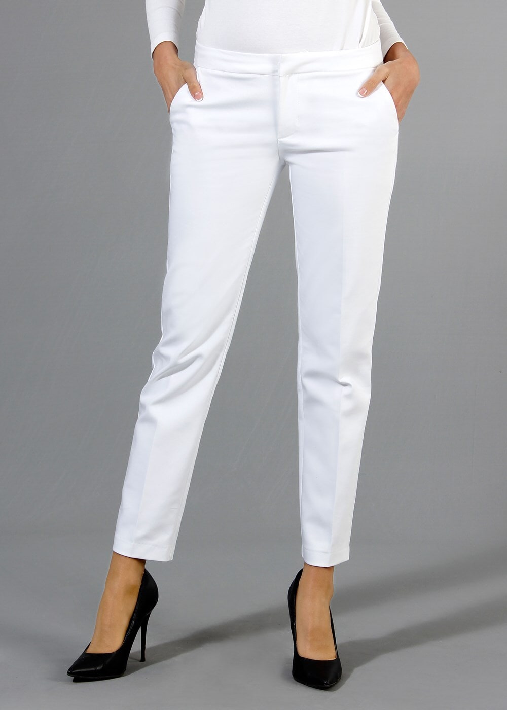 Hijab clothing WHITE T 1280 Kaside Uzun Viskon Pantolon