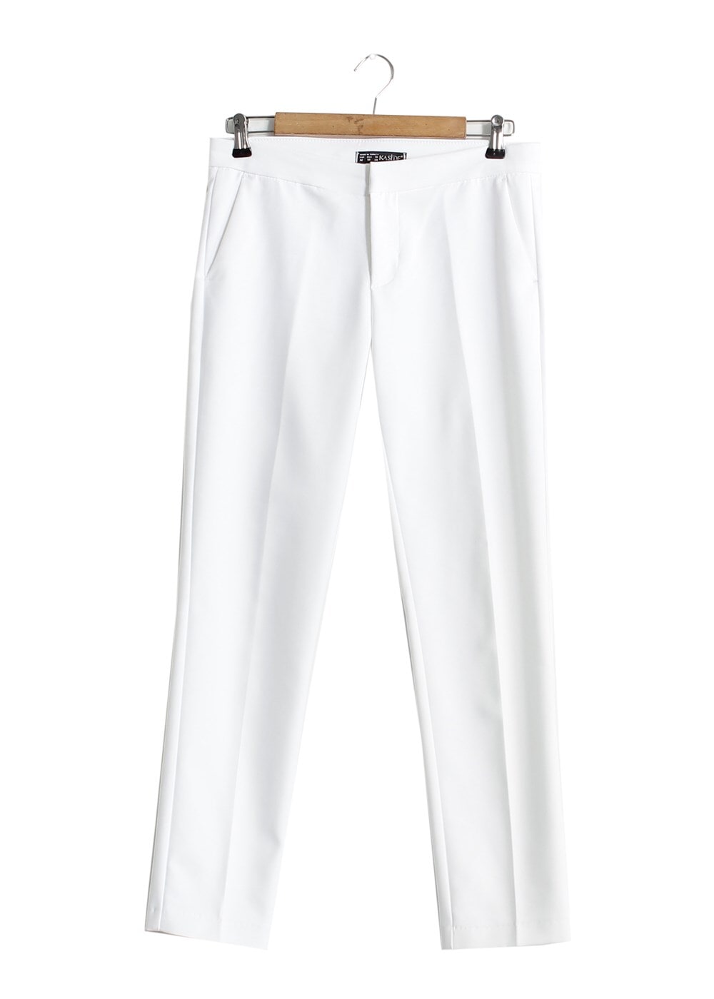 Hijab clothing WHITE T 1280 Kaside Uzun Viskon Pantolon