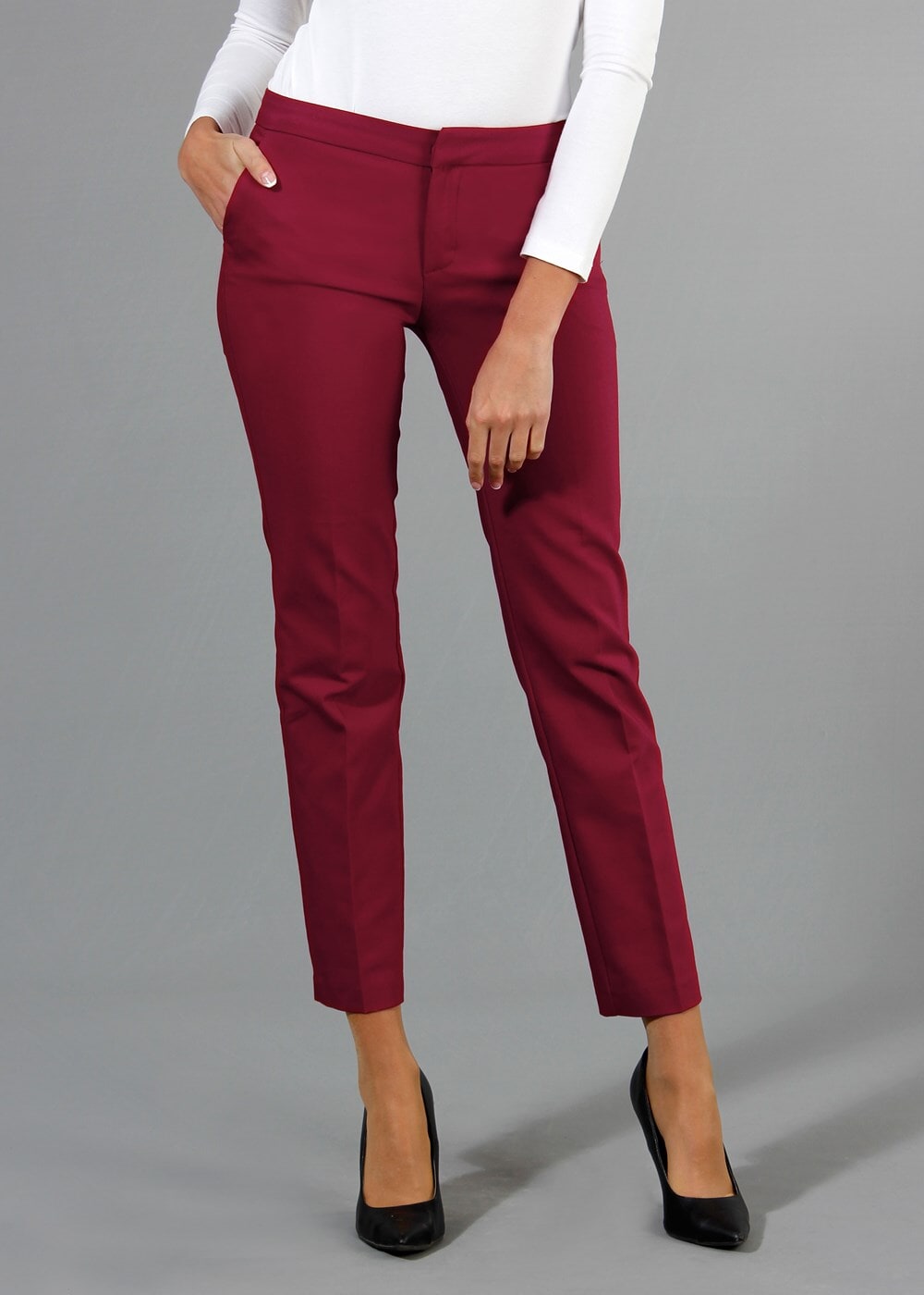 Vêtements hijab ROUGE BORDEAUX T 1280 Kaside Uzun Viskon Pantolon