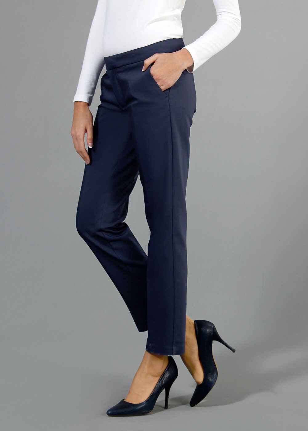 Vêtements hijab BLEU MARINE T 1280 Kaside Uzun Viskon Pantolon