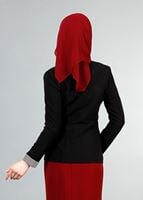 Vêtements hijab NOIR T 4083 Kaside Çizgili Garnili Ceket