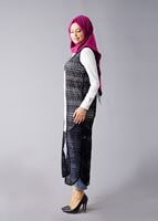 Hijab clothing BLACK T 14012 Quzu Dantel Desenli Tesettür Yelek