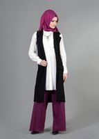 Vêtements hijab NOIR T 14051 Quzu Erkek Yaka Yelek