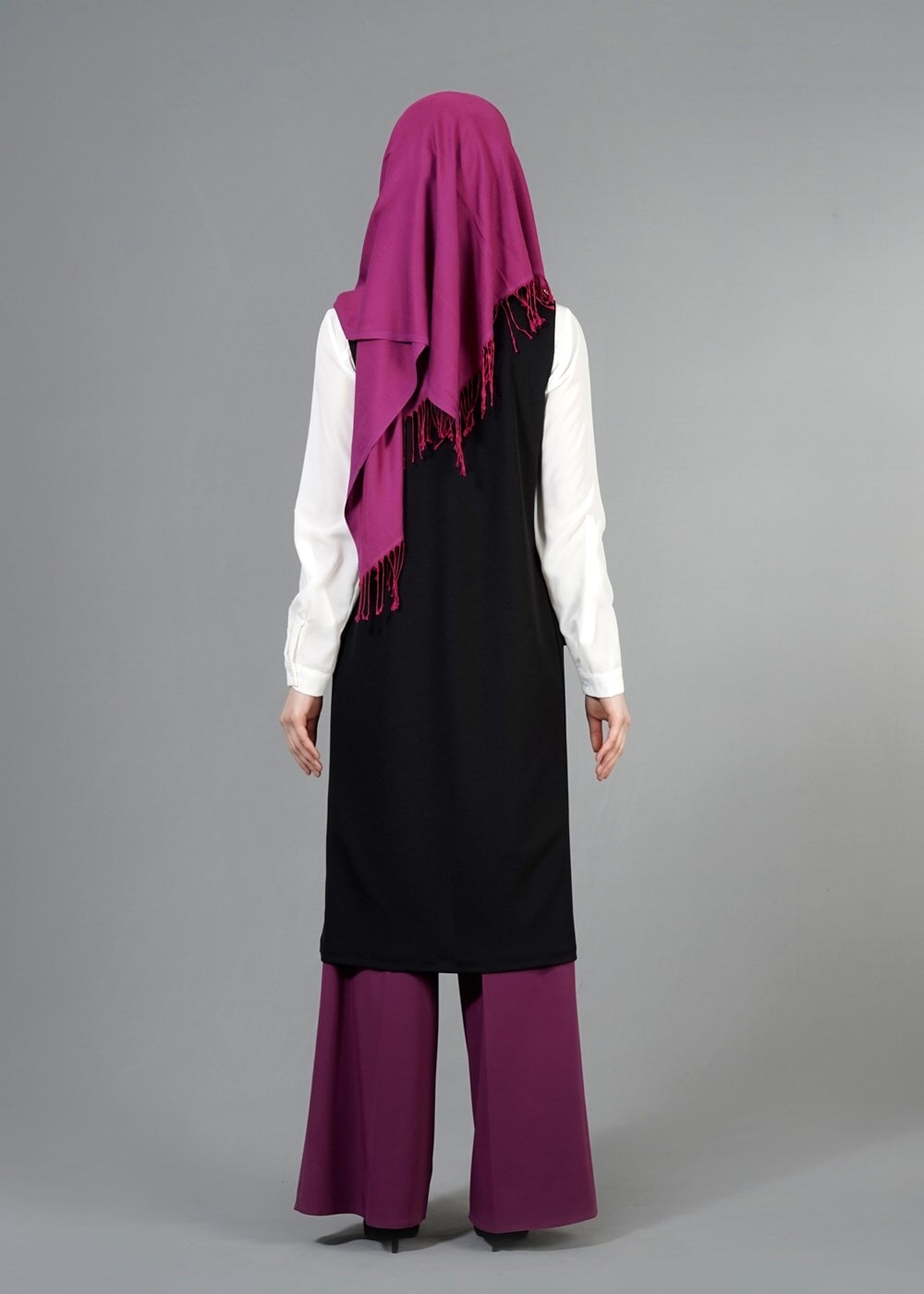 Vêtements hijab NOIR T 14051 Quzu Erkek Yaka Yelek