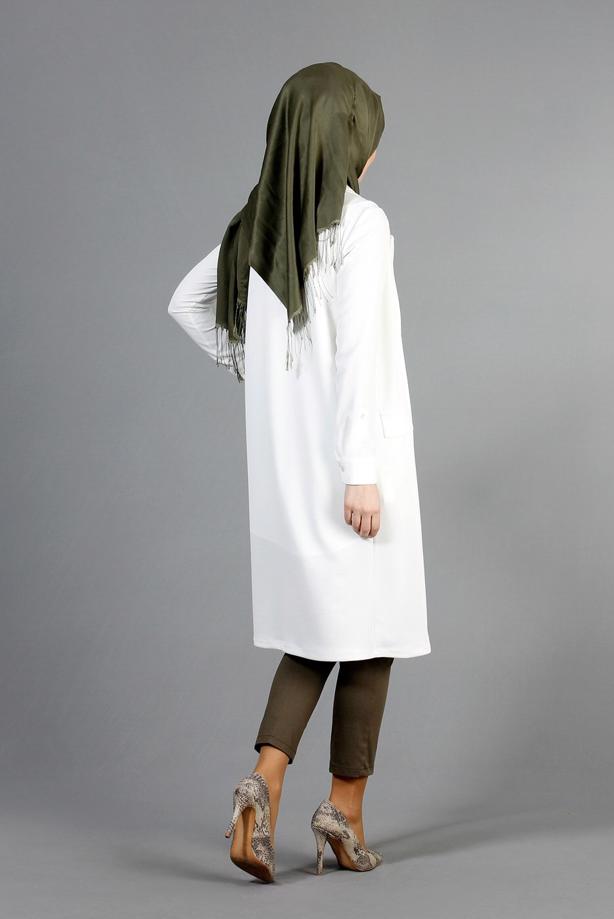 Vêtements hijab  T 14051 Quzu Erkek Yaka Yelek - TRENDTESETTÜR