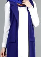 Hijab clothing NAVY BLUE T 14051 Quzu Erkek Yaka Yelek