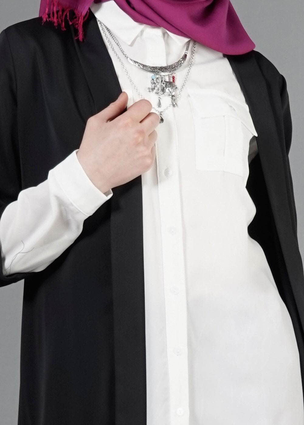 Hijab clothing BLACK CAPRI SLEEVE JACKET 50040 