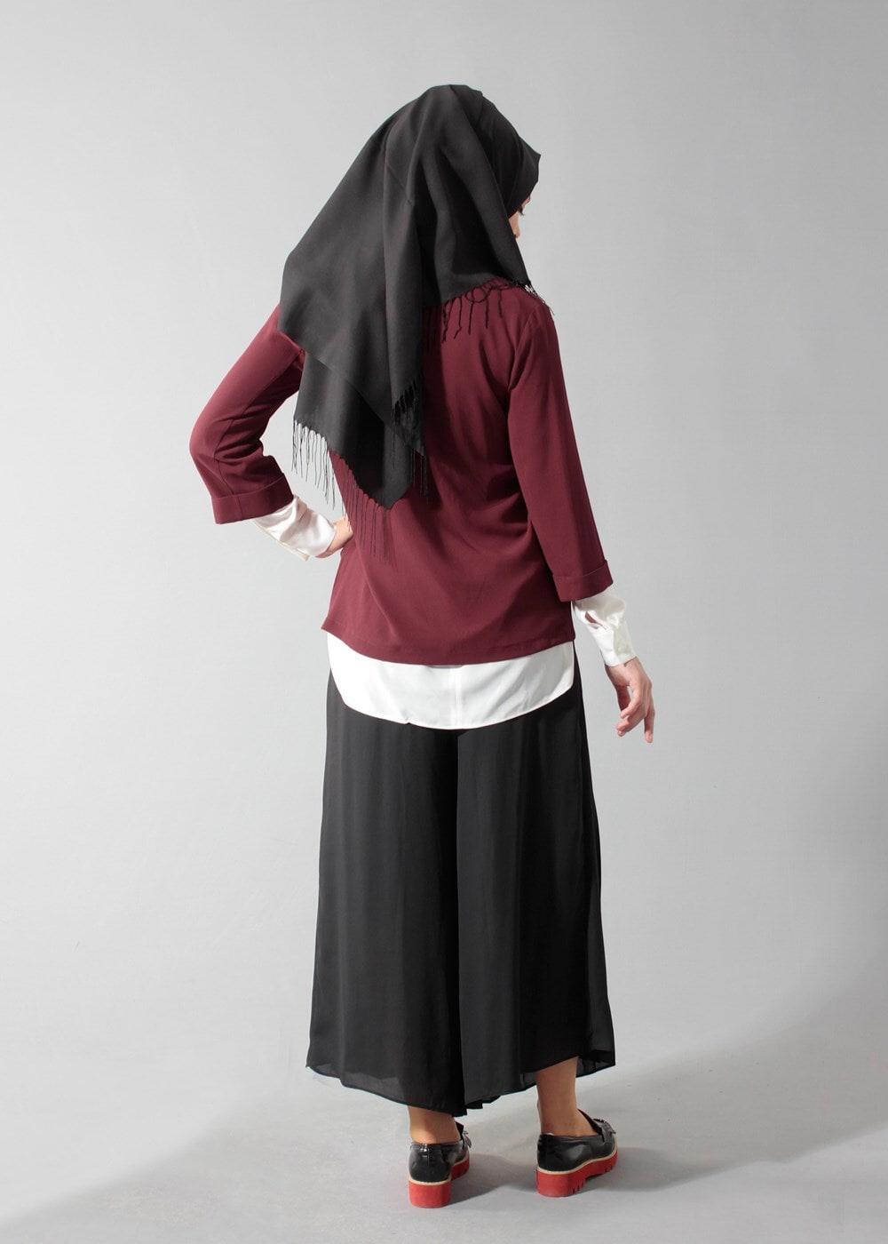 Vêtements hijab ROUGE BORDEAUX VESTE COURTE SALAS 50049